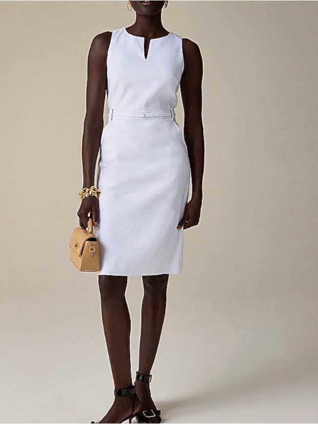 Nwt J Crew White Executive Dress In Stretch Linen Blend Size 18 #Jc218